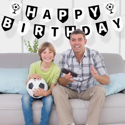 Voetbal Gelukkige Verjaardag Banner, Pre-strung Voetbal Thema Verjaardag Banner Voetbal Party Decoraties Banner voor jongens Meisjes Voetbal Fans Verjaardag Party 3