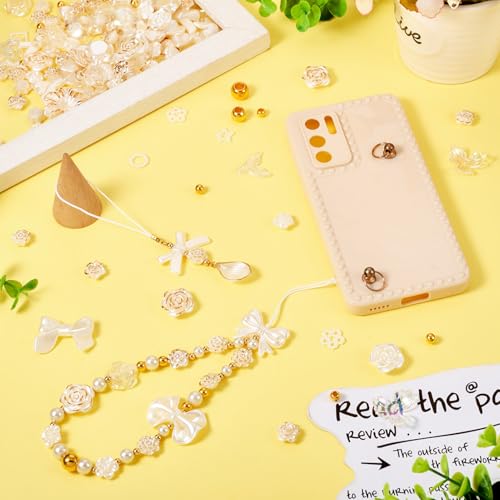 93 st Assorted Acryl kralen Bloem Bow Spacer Kralen Golden Spring Bloemen Lose Spacer kralen Bulk voor ketting sieraden armband Telefoon Belt oorbellen DIY Vrouwen