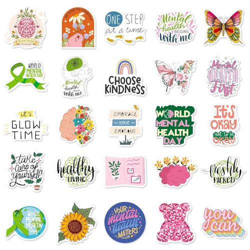 Geestelijke Gezondheid Stickers voor tieners en volwassenen, 50 stuks, geestelijke gezondheid, Vinyl Sticker Set, Auto, Motorfiets, Fiets, Skateboard, Snowboard, Bagage, Laptop, Koffer, Helm, Motorfiets 5