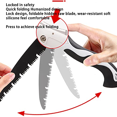Vouwzaag, SK-5 Handmatige snoeizaag met stalen zagenblad, Lange Blade Houtbewerking gereedschap met ergonomische handgreep voor tuinieren, Camping, Boom snoeien 3