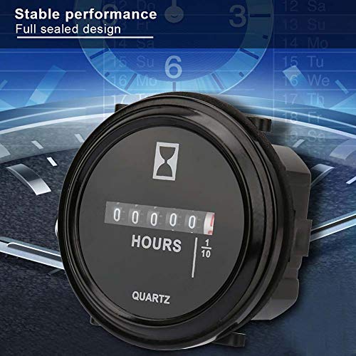 Mechanische Ronde-Hourometermeter, AC/DC 6V-80V Professionele Kwarts-Hourometer voor motorgenerator tijd tellen 5