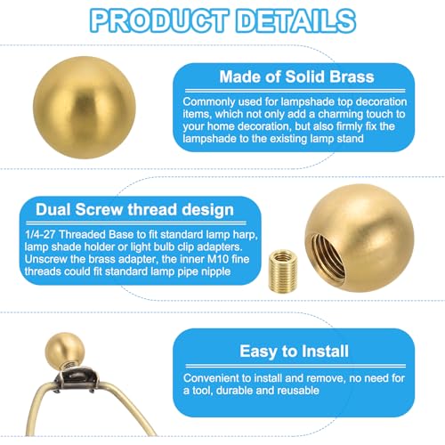 17.5mm Messing bollen lamp einde stukken met pijp pijp Set 4 Set Lampschade decoratie cap noten voor meubels verlichting 4