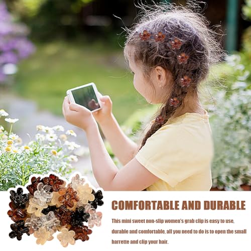 40 st Flower Claw Clips Mini Sweet Non-slip Vrouwen grijpen Plastic clip Kleine Haarspeld Leuke Haar Klauw Accessoires voor Meisjes Vrouwen Foto Dagelijkse Feest Hairstyle Accessoires 5