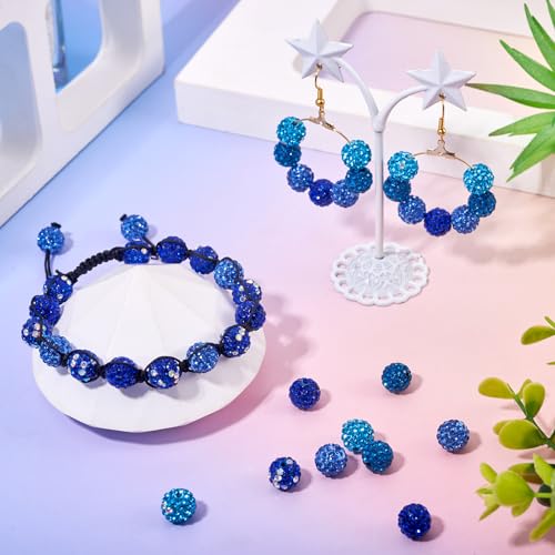 100st 10mm ronde schijf Bal kralen Blue Rhinestone Klei kralen Crystal Spacers Bulk voor sieraden het maken van kralen Pen decoratie
