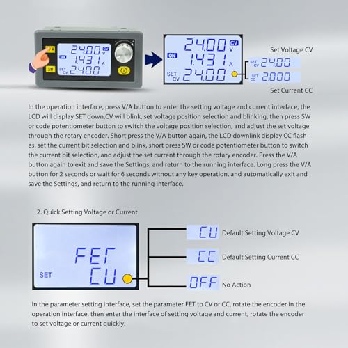 DC Buck Boost Voltage Converter past DC6.0-30V aan Naar DC0.6-30V 0-5.0A 80W LCD spanningsregelaar met instelbare spanningsoverstroombeveiliging voor laboratoriumvermogensmodule 3