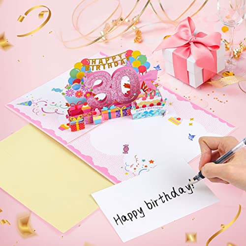 30e verjaardagskaart, pop-up wenskaarten, 3D-pop-upkaart, verjaardagskaarten met envelop voor vrouwen, moeders, meisjes, mannen, vrienden, romantische geschenkkaart 3