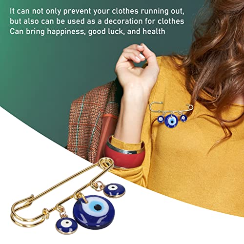 3 Pieces Evil Eye Brooch Pins, Turkey Evil Eye Brooch Pins Happy Eyeball Handen Broeches sieraden voor geluk, blauw, one size, blauw, Eén maat 3