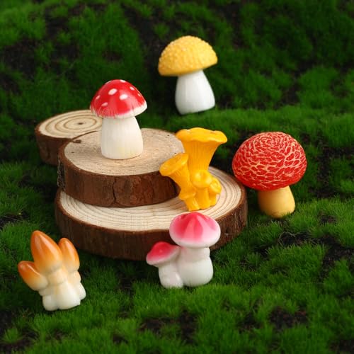 36 st. Minihars Paddestoelen, 18 Styles Kleurrijke Miniatuur Paddestoelen Kleine Mini Figuren Home Fairy Garden Dollhouse Micro Landscape Cake Outdoor DIY Ambachten Decoratie 5