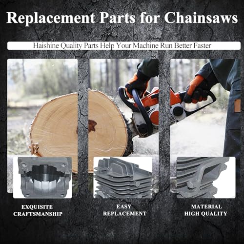 Cilinder en Piston Kit, 49mm Cilinder Kit voor Stihl MS390 039 MS310 MS290 029 MS 390 310 290 Kettingzagen OEM vervanging voor 1127 020 1216 met Pin/Ring/Lock set 4