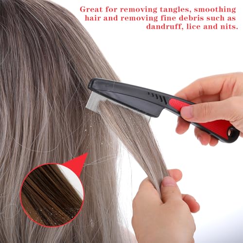 Verpakking van 2 Honden en Kat Comb, Flea en Dandruff, Lange Bristles, Roestvrij stalen borstel met brede en fijne tanden Grooming Tools