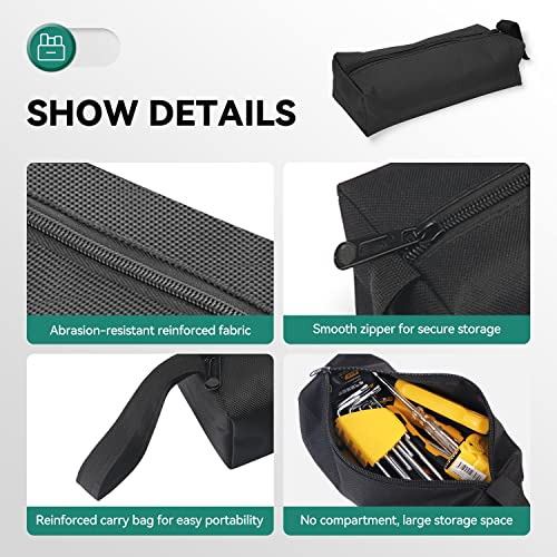 2PCS Large Portable Tool Bag Tools Can-vas Opbergzak Multifunctionele Clip-on Ritstas Multifunctionele Opbergzak Zippertas Rood, geel, zwart(zwart) 3