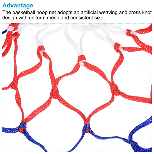 8 Loops 12 inch Dia. Mini Basketbal Net Vervanging, 6 Pack PP Basketbal Hoop Net Rim Netten Stevig voor Binnen Outdoor, Wit Rood Blauw 4