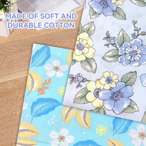 Patchwork Naaistof Verpakking van 8 Bloemen 50 x 50 cm Katoen Gedrukt Stof Katoen Klein Stof voor doe-het-zelvers (blauw) 5