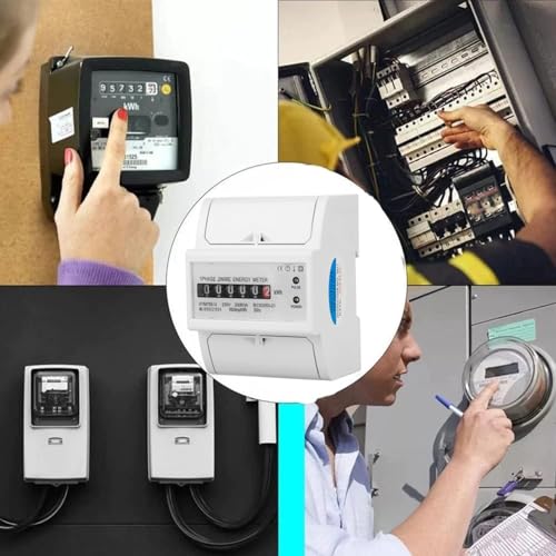 220V Compteur Chantier Monophase d'Énergy Électrique Numérique Multifonctionnel Sur DIN Rail Meter 2 Ligne 4P (20(80) A) 5