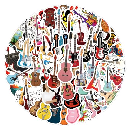 Gitarstickers voor jongeren en volwassenen, 100 stuks, gitaar, vinyl stickerset, auto, motorfiets, fiets, skateboard, snowboard, bagage, laptop, koffer, helm, motorfiets, computer 4