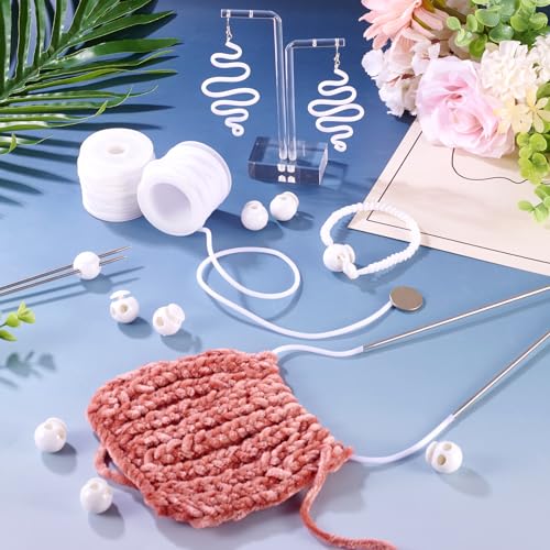 15m Holle Pijp Rubber koord met Plastic koord sloten 2mm 3mm Stitch houder Tube Cords Witte brei Barber Cords voor sieraden maken DIY ambachten