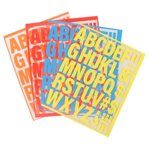 4 Vellen Strijkbrieven voor kleding, 5cm/2" strijkbare Vinyl Brieven met warmteoverdracht voor kleding, T-shirts, alfabeten en naamafdrukken (geel/rood/blauw/oranje) 3