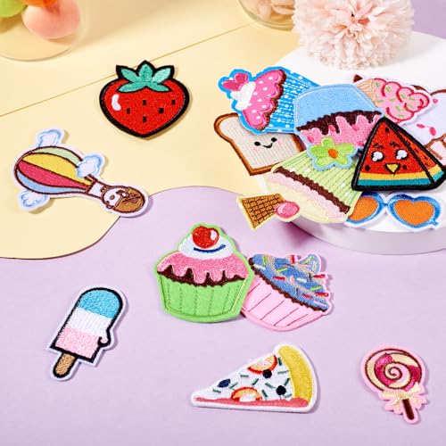 Diverse dessert Patches Mooie fruit & Hot Air Ballon & Cake borduren Appliques Patches Schattig naaien op patches voor kostuum accessoires