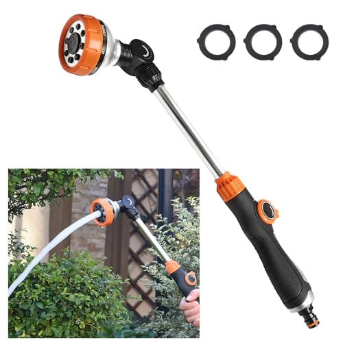 Tuinsproeipistool 47 cm met 8 verstelbare modellen en duimbedieningspistool voor tuinuitwerpen Hoge druksproeipistool voor gazon en planten