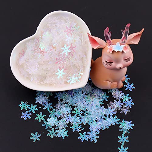 7mm pailletten voor ambachten pailletten sneeuwvlok pailletten voor het naaien van pailletten voor DIY Craft Making bruiloft decoratie kerst decoratie partij decoratie 20g, Ca. 2000 Stuks Transparant