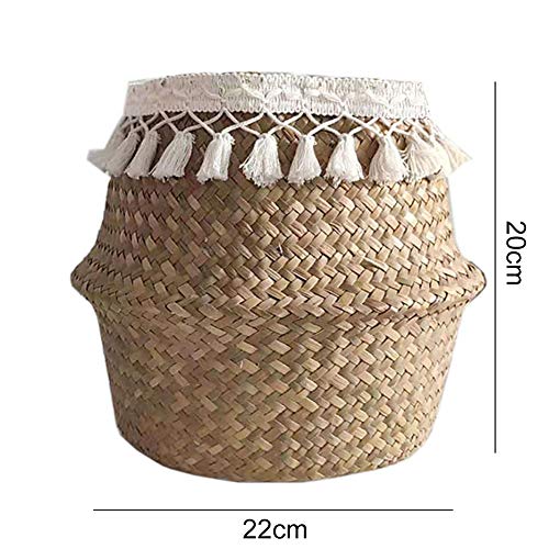 Seegras, Mand, Bloem Pot Plant, Handgemaakt Geweven Opslagmand, Natuurlijke Vouwbare Wasmand 3