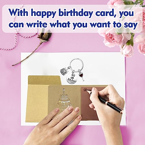 verjaardag sleutelhanger, verjaardag cadeau vrouw voor mannen verjaardag prachtige sleutelhanger geschenk met gelukkige verjaardag kaart, zilver., Een maat, Silver, Eén maat