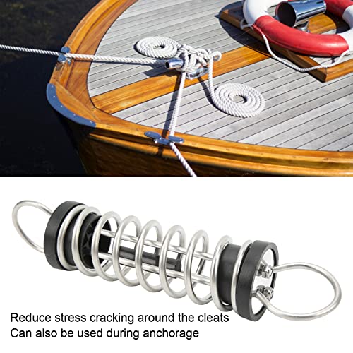 Stainless Steel Boat Docking Spring Dock Line Shock Absorbing Spring, 6mm x 300mm, Bescherming voor deksystemen, Gebruik met touwen of kettingen