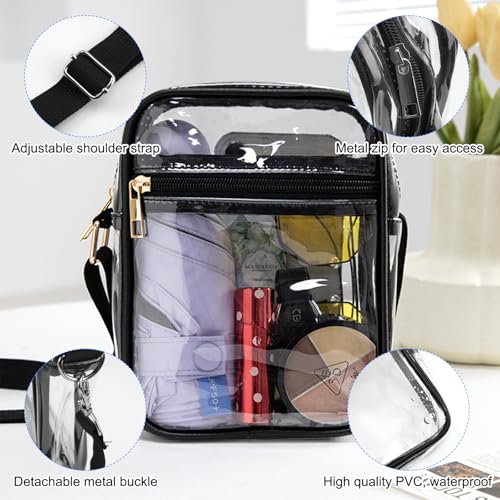 Clear Crossbody Bag Purse 23x17.5x5,5cm, PVC Transparante tas met verstelbare, afneembare schouderband, Stadion goedgekeurd, waterdichte transparante tas, voor concerten, Winkelen 3