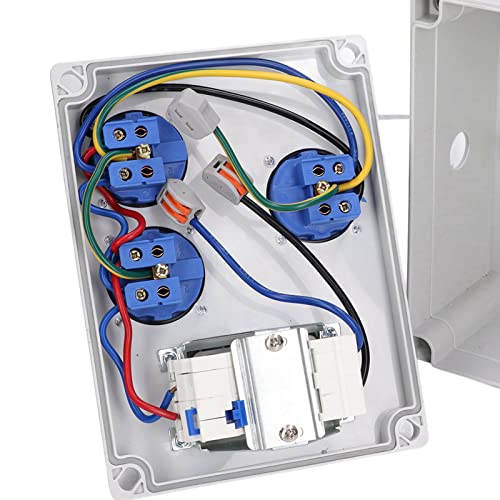 Wall Socket Dubbele Duitse Socket met RCD voor binnen en buiten gebruik 3