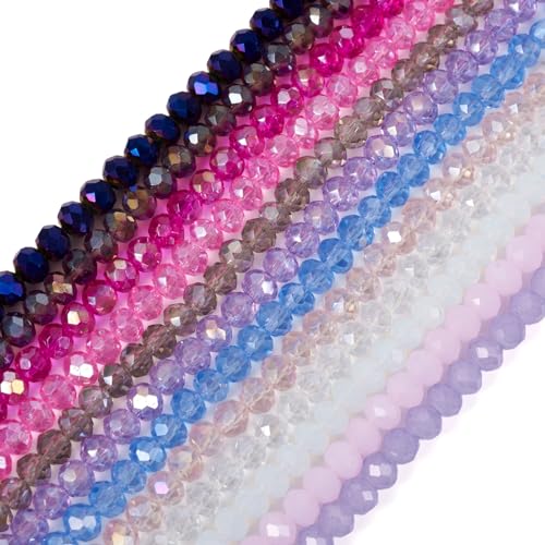 12 onderdelen Facet Rondelle kralen AB kleur paars roze kristal glas zaad kralen Bulk voor DIY ambachten vriendschap armbanden sieraden maken