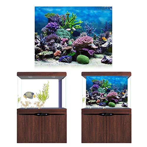 PVC aquarium achtergrond riviermeer achtergrond aquarium papier aquarium achtergrond afbeelding kleurrijk aquarium achtergrond(61*30cm) 4
