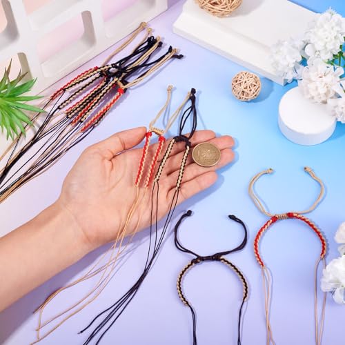 12 stk Verstelbare Nylon Gevlochten Kraal Armbanden Halfwerkt Kralen Wave String Twisted Nylon Gevlochten Touw Voor Pols Vriendschap Armband Sieraden Maken 5
