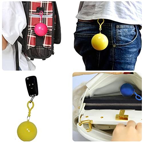 Poncho Ball regen perimeter, wegwerpbare nood regenjassen Portable Hook regenjas bal voor buiten activiteiten, 4 per set, geel 3