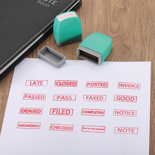 Good Job Notice Postzegel Zelf inkt, Red Ink Office Stempels Pre Inked Bericht Stempel Navulbare Business Stempel, Groen 3