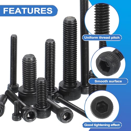 M3 x 25mm Hex Socket Head Schroeven 50 Pack 12.9 Degree Carbon Steel Hex Socket Schroef met Hex Key Black 4
