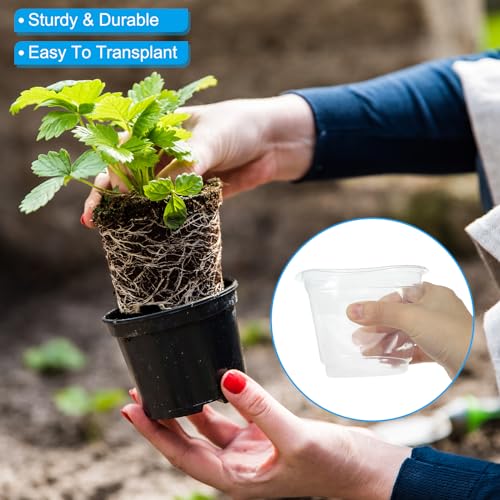 Verpleegkundige potten met vochtige koepel, 15 sets 7,5cm Plastic Tuin Pot Planten Container Cups Plant Starter Potten met afvoergaten, Transparant 5