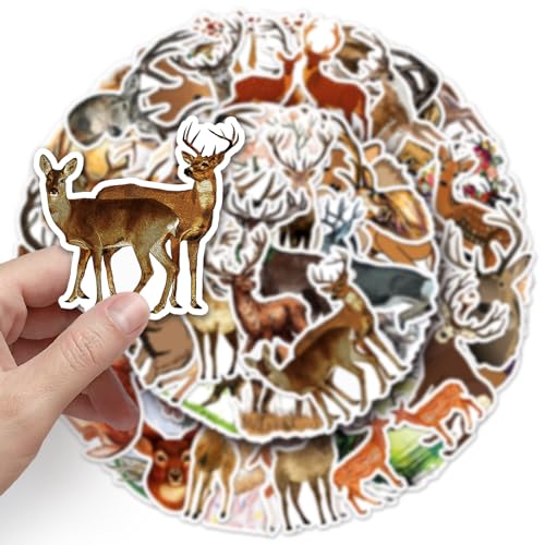 Deer Sticker Set Stickers Kinderen Tieners 50 stuks Dieren Waterdicht Vinyl Decals Laptop Skateboard Kofferhelm Autofiets mobiele telefoon Motorrijwiel Bike Scrapbook Cadeau dagboek Cups