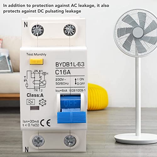 AC 230V Residual Circuit Breaker 30ma C16 1P N Leakage Protector Overload Protection Air Switch voor residentiële verlichting distributielijnen zonne-PV-systeem 3