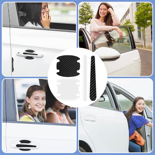 16 st. Autodeur handvat Beschermende Film Universele Auto Sterke Zelfklevende Scratch Beschermer Auto Deur Handvat Kras Beschermer Anti-Scratch Deur Side Handvat Verf Beschermer (2 Kleuren) 5