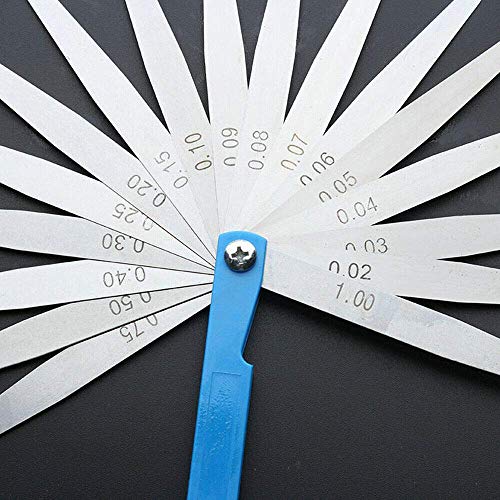 10 Blade Voeler Gauge, Roestvrij stalen Gap Meetinstrument Marked Metric Gauge (zak van 1) 150 x 17mm SILVER