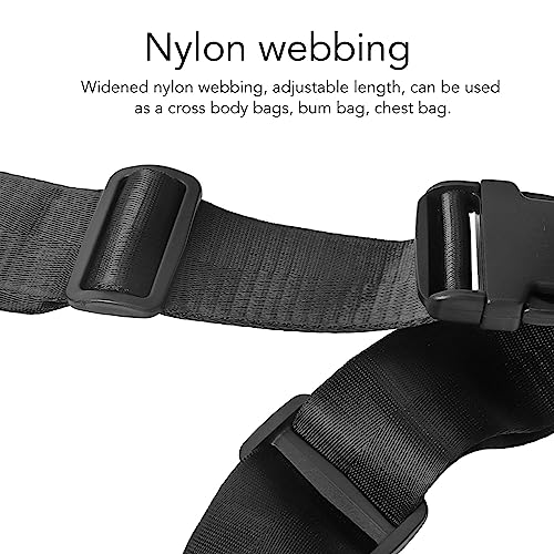 Mannen grote kruislichaam Fanny Pack Tas met ritstas met ritstas verstelbare band Fanny Pack voor buiten Travel Casual Black, Black, L 5