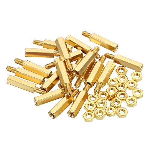 15mm+6mm M3 Spacer Schroeven, 40st Messing Hex PCB Afstand Noten voor moederborden, Computer Cases, Circuit Boards, Elektronica, Gouden Kleur 5