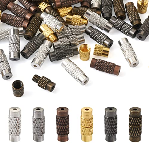 120 Sets messing kolom schroef kettingen 6 stijlen kolom barrel schroef sluiting End sluiting connectoren voor armband ketting sieraden maken DIY ambachten