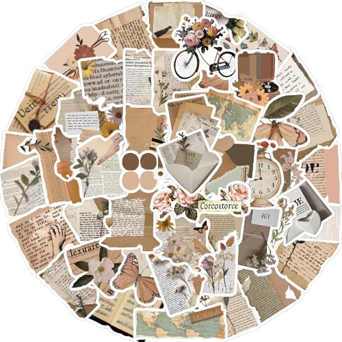 50 stuks Vintage Sticker Set esthetische retro waterdicht Vinyl Laptop Skateboard Koffer Helm Autofiets mobiele telefoon Motorrijwiel Bike Scrapbook 3