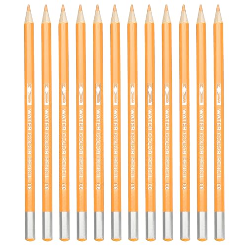 Aquarelpotlood, 12 stuks wateroplosbare potlood voor meng, kleuren, schetsen tekenen, schilderen, jade geel