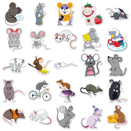 Mauseloch Stickers voor tieners en volwassenen, 50 stuks, Mouse Waterproof Vinyl Sticker Set, Auto, Motorfiets, Fiets, Skateboard, Snowboard, Bagage, Laptop koffer, Helm, Motorfiets, Computer 3
