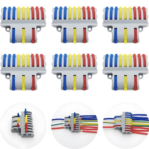 SPL-93 6 PCS Compacte draad connectoren, hendelmoer geleider, 3 tot 9 uit elektrische connector blokken