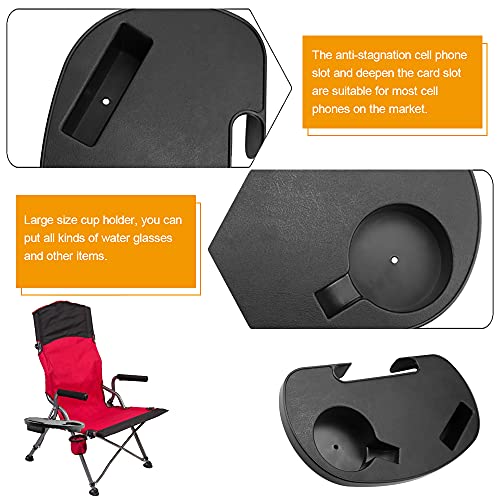 Cup houder voor stoel arm, 2 stuks stoelbeker houder tray stand klem, klem op zijtafels zwarte beker houder voor stoel arm zon ligstoelen, kampeerstoelen, visstoelen, tubulair 3