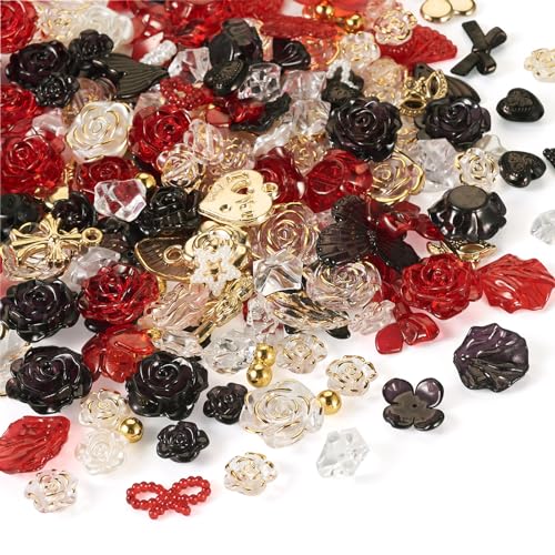 100g Rozenbloem Sieraden kralen diverse Hars sieraden maken vinden van kits visstaart & blad & kersen& Vlinder Bulk Hars Kralen voor DIY armband sieraden maken