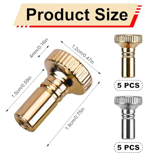 10Pcs Lampenschakelaar Knob, zilveren en gouden metalen vervanging voor aan/uit schakelaar voor lampen passend knop voor vloerlampen Tafellampen